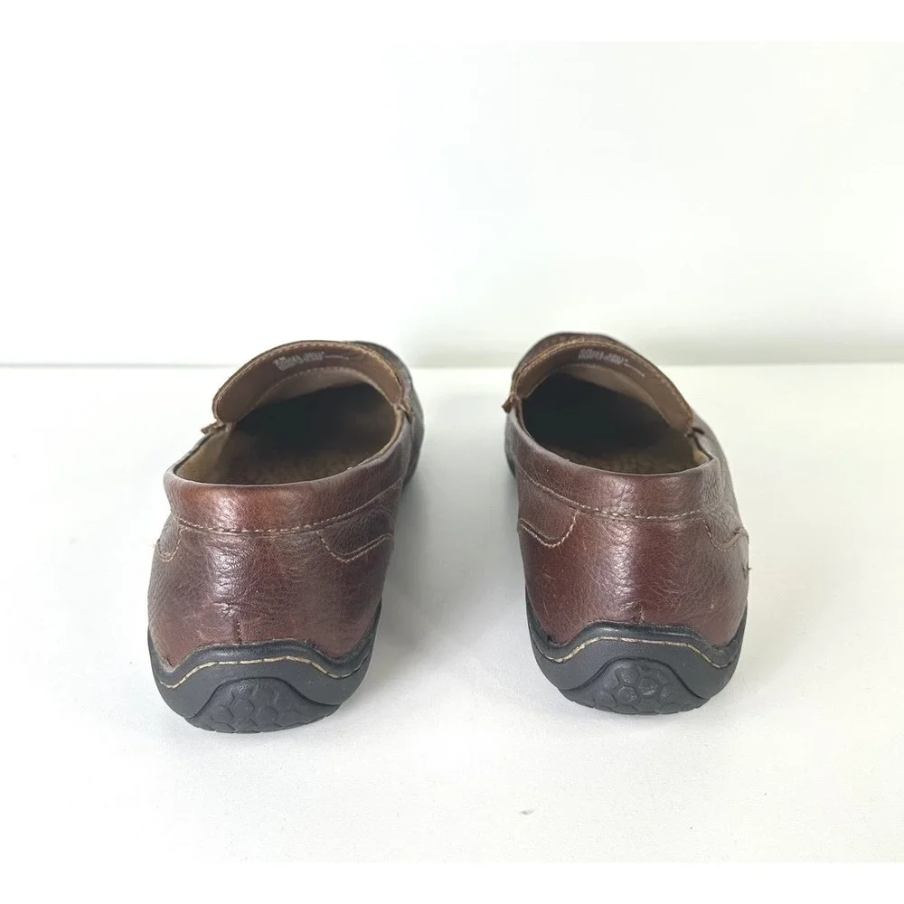 B.O.C. Merton Pebbled Brown Leather Slip On Loafer Shoes Comfort A03223 Mens 9 M